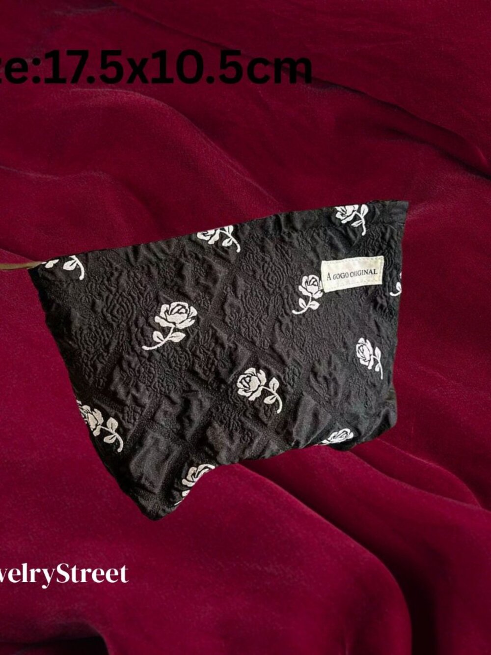 Black Make up bag floral